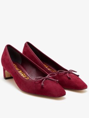 NEW Sam Edelman Rinda Wine Suede Low Block Heel Pumps